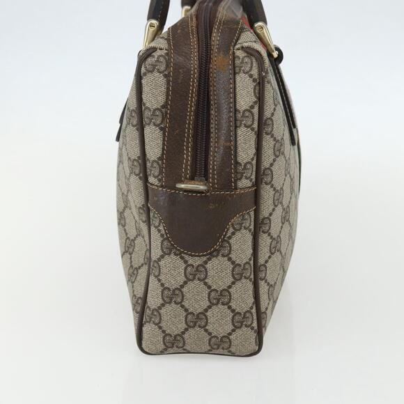 GUCCI GG Supreme Web Sherry Line Bag PVC Beige Gold 378 002 3839 Auth 151577 - Picture 4 of 16